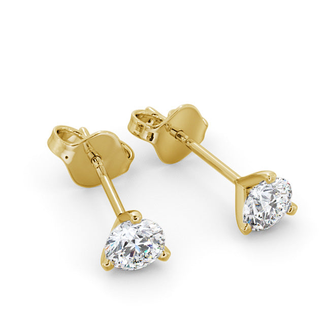 Certified 1 CT Round Cut EF VS/SI Lab Grown Diamond Stud Women's Beautiful Earrings 925 Sterling Silver With Vermeil Gold
